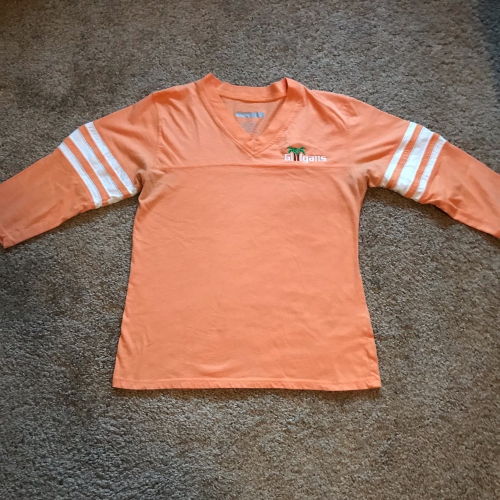 Orange and White Enza Top